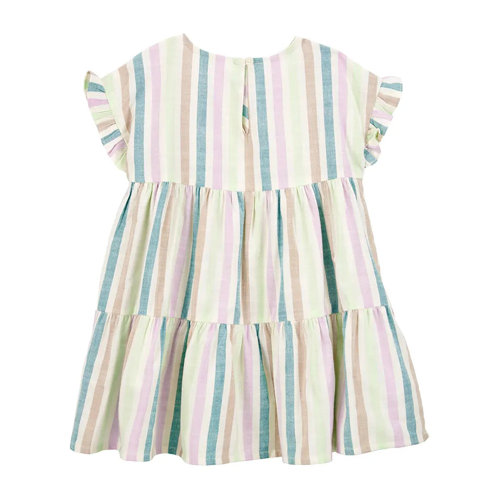 Vestido escalonado a rayas Carter's - Multicolor