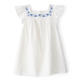 Robe à manches papillon unie - Blanc