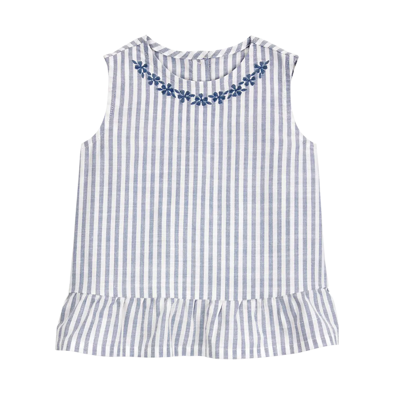 Carter's Girl's Striped Tank Top - Blue & White