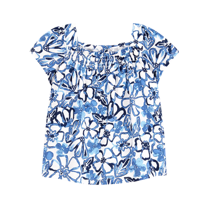 Carter's Girl's Short-Sleeve Top - Blue Floral