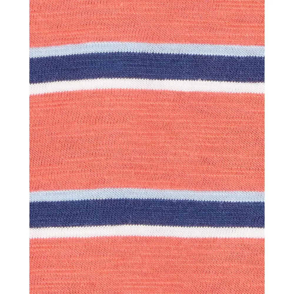 Henley Rayé en Coton Garçon Carter's - Orange & Bleu