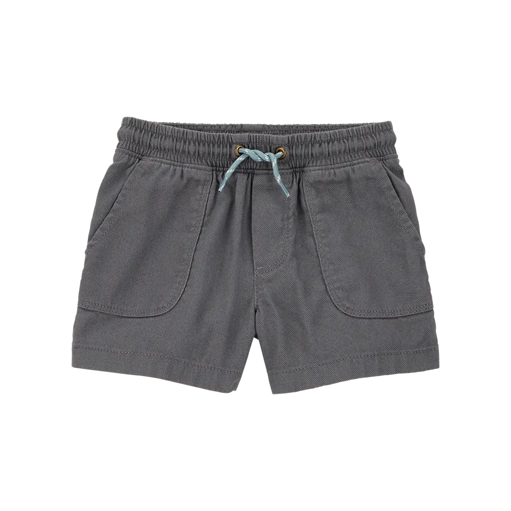 Short en sergé à enfiler pour garçon - Gris