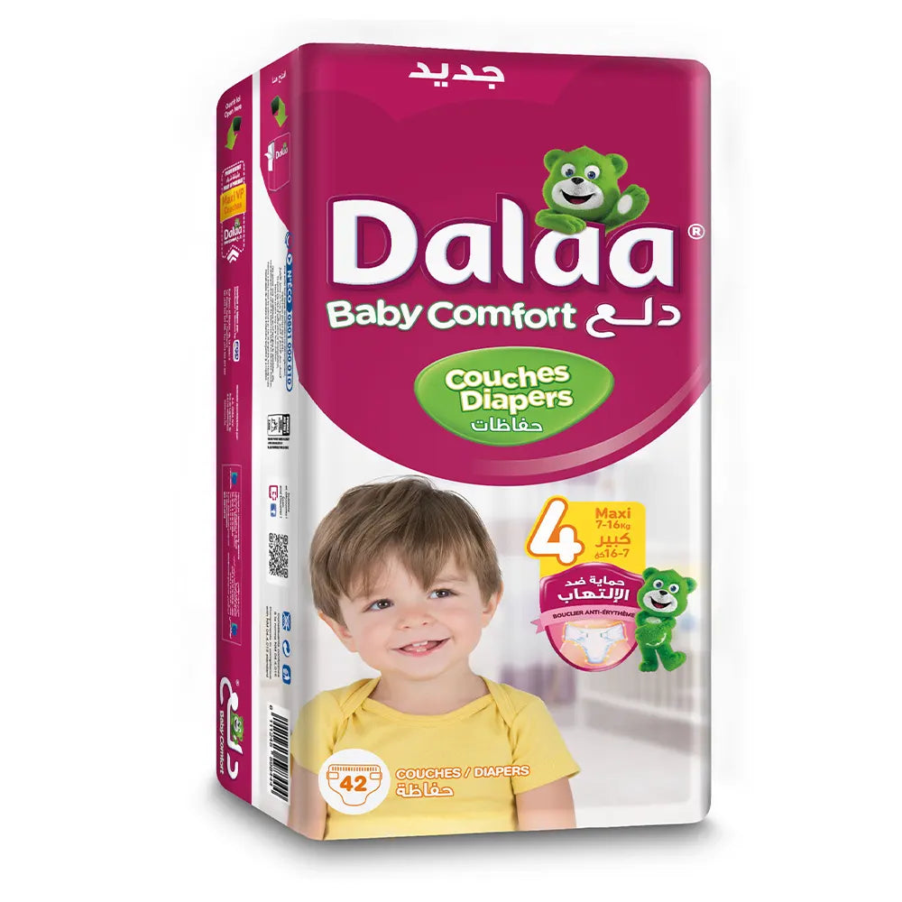 Dalaa Comfort Couches Bébé Maxi Taille 4 - 42 Unités