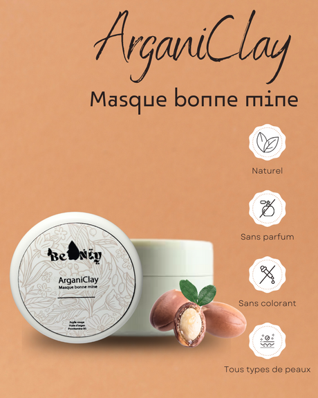 Be Nty Masque Bonne Mine d'Argan & Provitamine B5 & Argile Rouge ArganiClay  - 50g