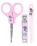 Pack Nûby Manicure: Scissors, Nail Clippers, File 0m+ - Pink