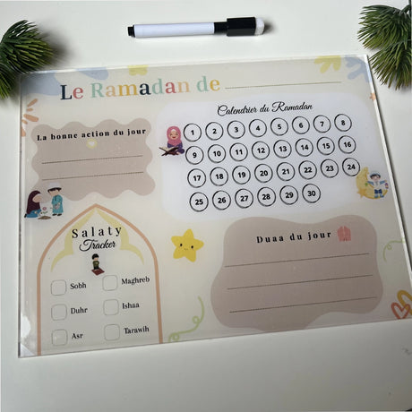 O Rayon Des Kids Ramadan Board - Plexiglass Ramadan Calendar (Magnets + Marker)