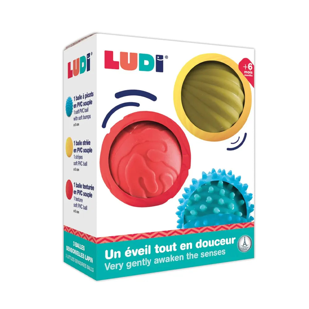 Ludi 3 Sensory Small Balls +6m