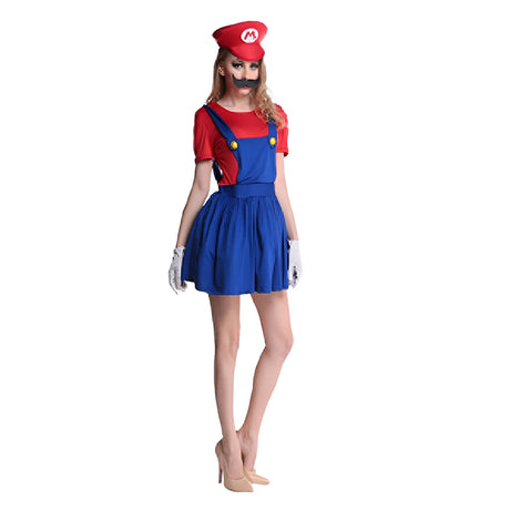 Déguisement de "Super Mario Girl" - Rouge