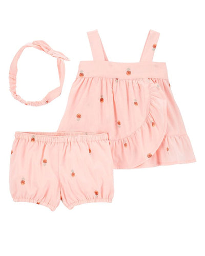 Ensemble de 3 Pièces à Imprimé Ananas Bébé OshKosh - Rose