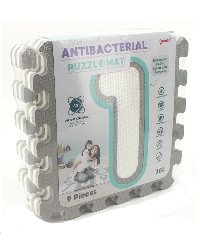 Sunta Tapis Puzzle Souple Antibactérien 10M+ - Gris & Blanc