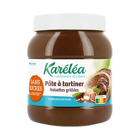 Karéléa Pâte à Tartiner aux Noisettes & Cacao Sans Sucres Ajoutés - 750 g