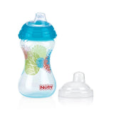 Offre : Gourde Nûby avec Bec en Silicone Anti-Fuite 6M+ 300ml Bleu Ciel = Bol Creuse Gratuit