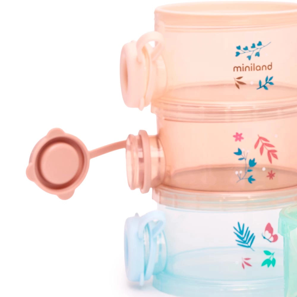 Miniland Set de 4 Pots pour le Lait - Multicolore