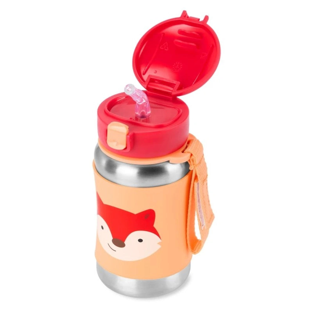 Skip Hop Gourde avec Paille en Acier Inoxydable 350ml - Renard