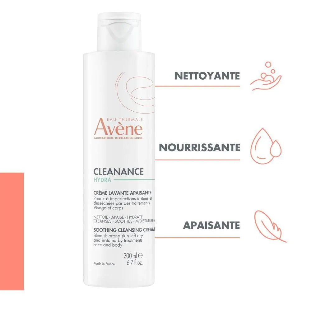 Avène Agua Termal Cleanance Hydra Crema Limpiadora Calmante - 200 ml