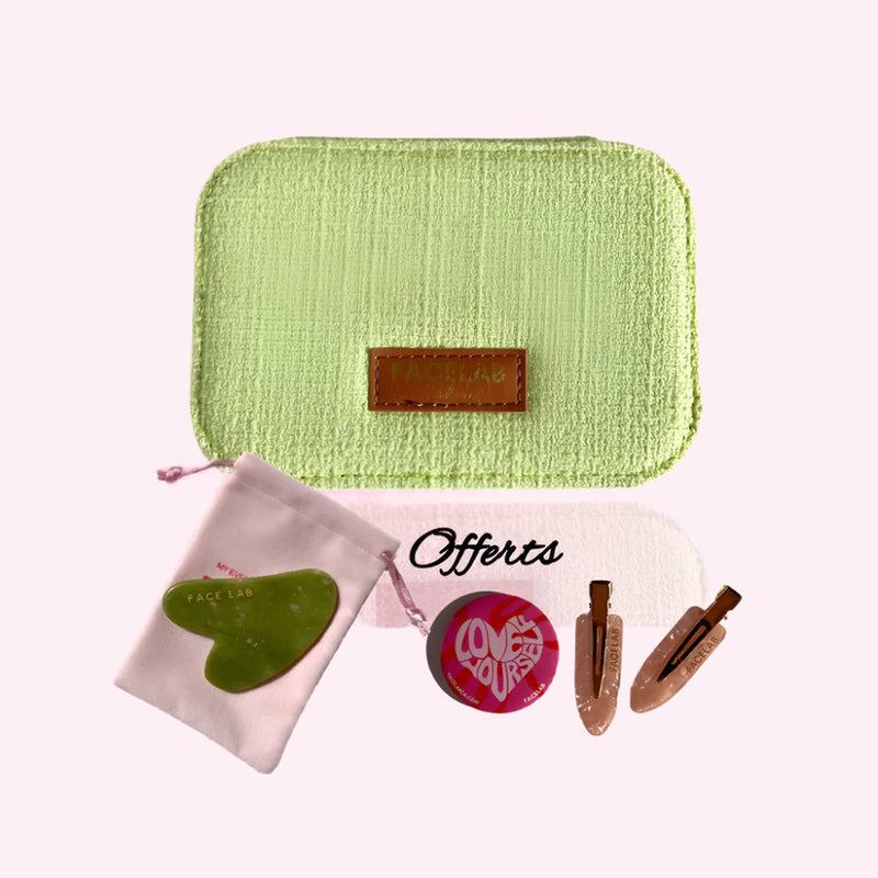 Facelab Estuche Gua Sha de corazón - Jade verde