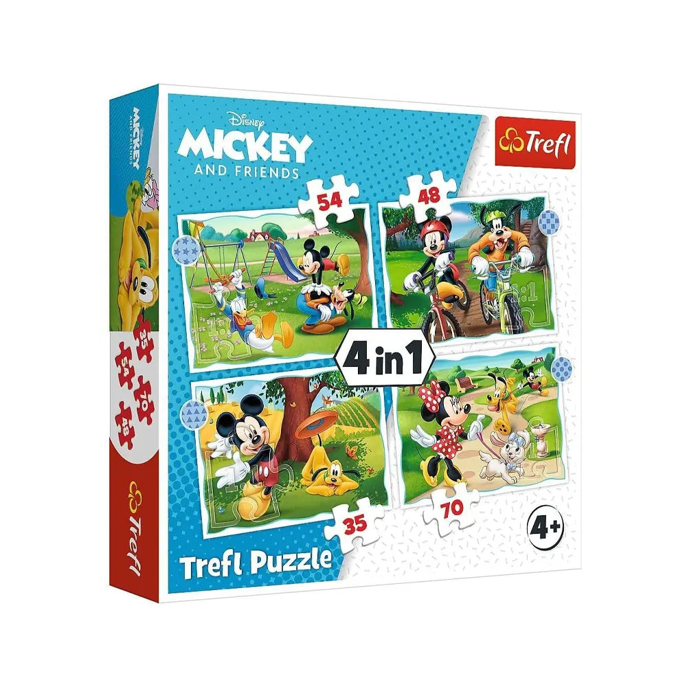 Trefl Puzzle 4en1 Mickey Mouse La belle journée de Mickey - 4+