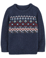 Pull En Coton Fair Isle Carter's - Bleu