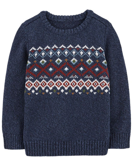 Pull En Coton Fair Isle Carter's - Bleu