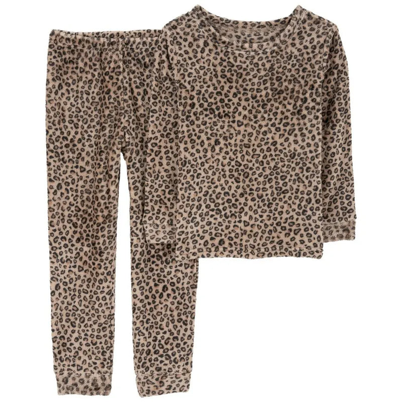Pijama de terciopelo de felpa de 2 piezas de Carter - Guepardo