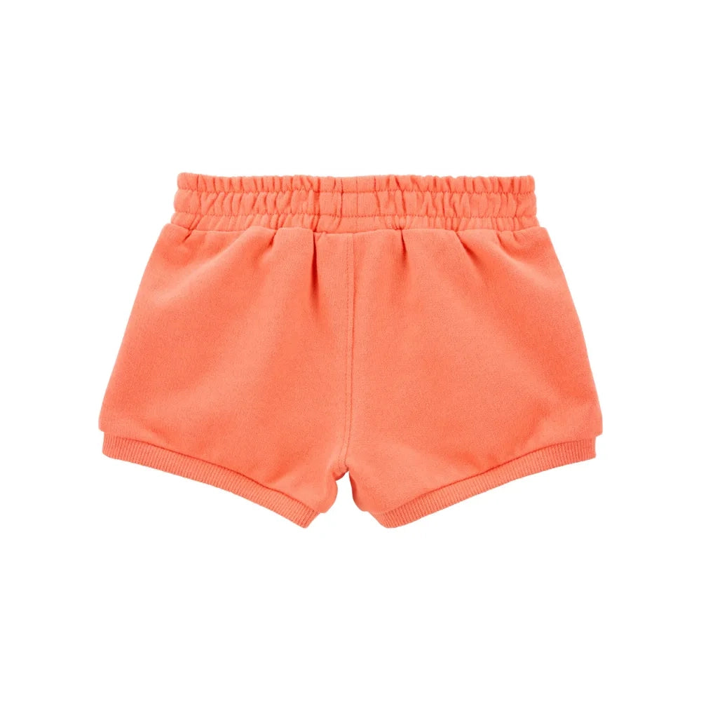 Carter's Baby Girl Pull-On Fleece Shorts - Orange