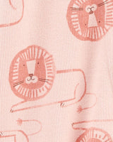 Grenouillère 2-Way Zip En Coton Lion Carter's - Rose