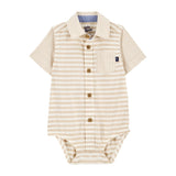 Body Rayé & Short à Bretelles Bébé Garçon OshKosh - Tanné