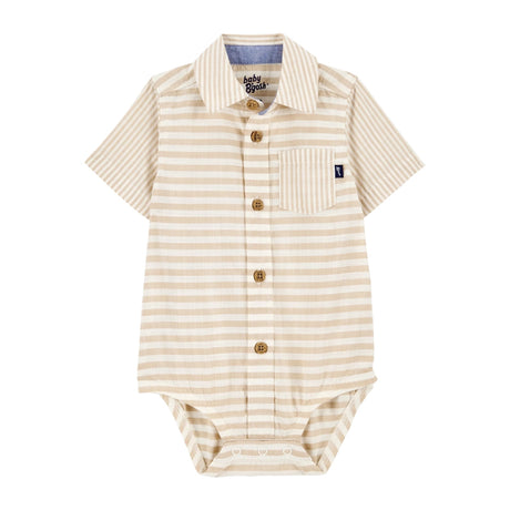 Body de Rayas de Algodón para Bebé Niño OshKosh - Tostado