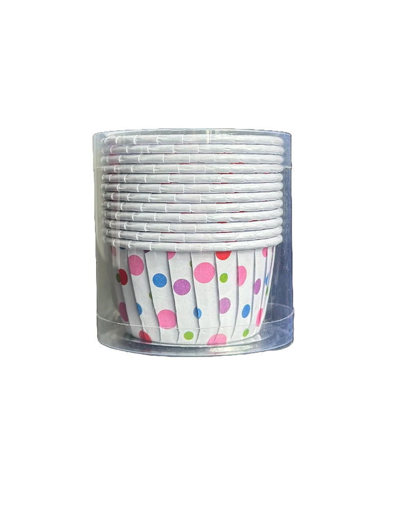 Moule en Papier Cap Cake x12 - Pois Multicolore