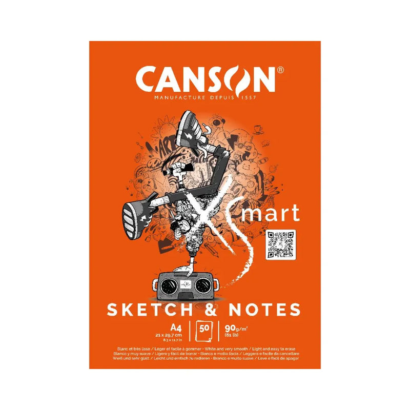 Canson Bloc XSmart para Bocetos y Notas de 50 Hojas A4 - 90 g/m²