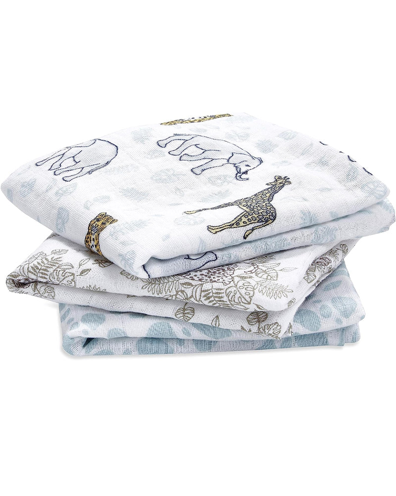 Lot 3 Langes Bébé 70x70cm Coton Mousseline - Multifonction Doudou Bavoir | Oeko-Tex Qualité