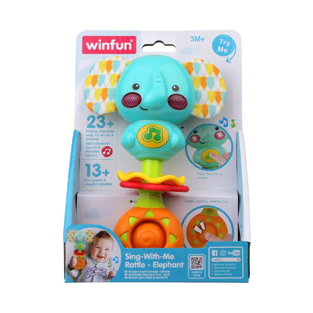 WinFun Hochet Musical Éléphant Sing-With-Me – 6m+