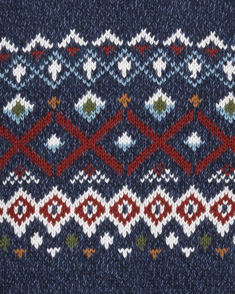 Pull En Coton Fair Isle Carter's - Bleu