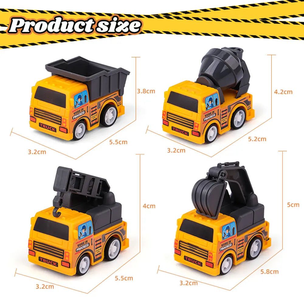 Set of 4 Friction Construction Vehicles - 3Y+