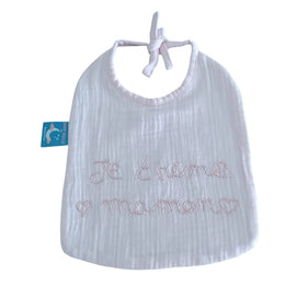 Baby Bulle Bavoir Brodé - Rose Pâle