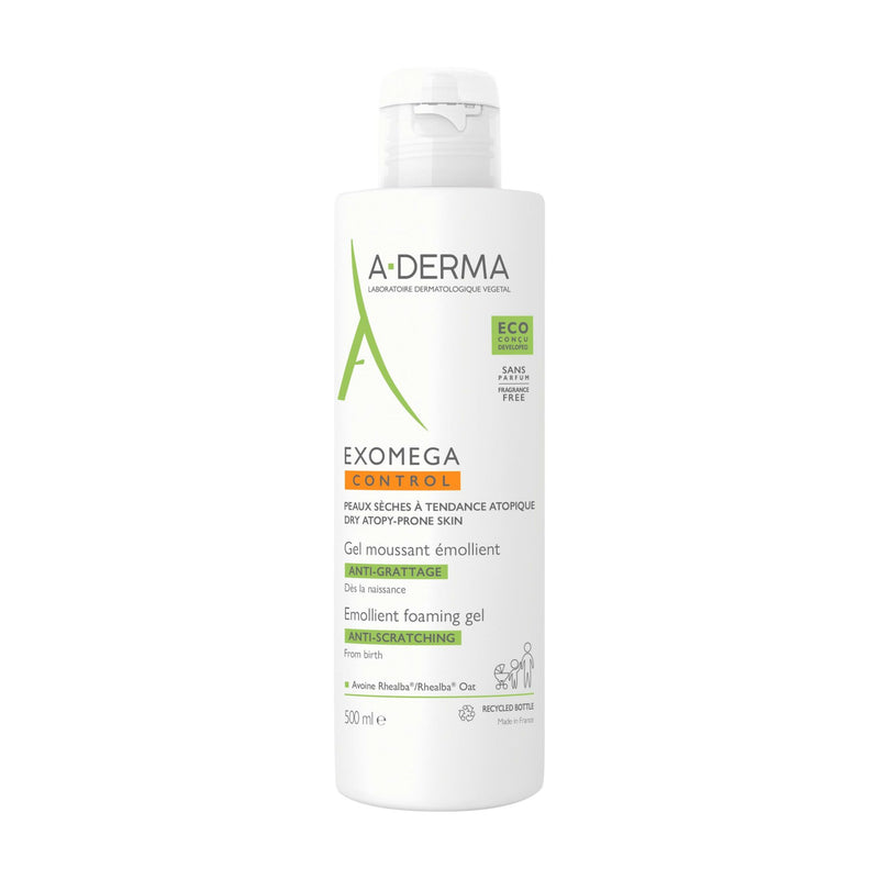 A-Derma Exomega Control Emollient Foaming Gel Anti-Scratching – 500 ml