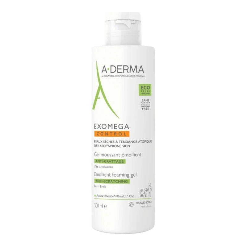 A-DERMA — EXOMEGA CONTROL GEL MOUSSANT ÉMOLLIENT ANTI-GRATTAGE 500 ml