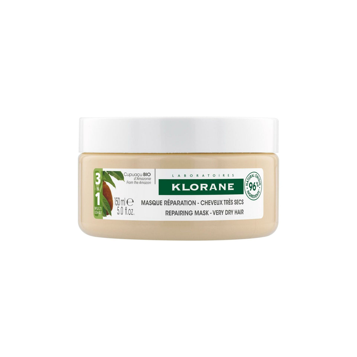 Klorane - 3 in 1 Repair Mask with ORGANIC Cupuaçu - Very dry hair 150 ml