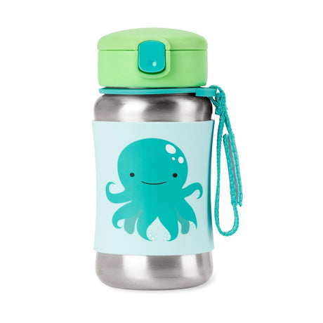 Skip Hop Gourde avec Paille en Acier Inoxydable 350ml - Octopus