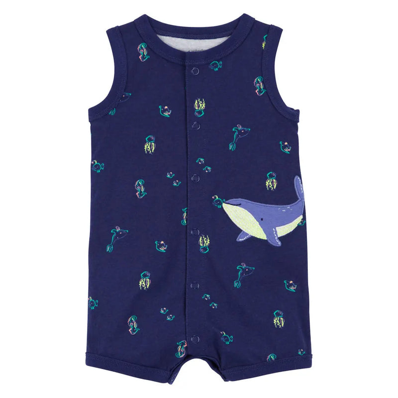Carter's Cotton Romper - Blue Whale
