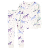 Pyjama 2 Pièces en Velours Carter's - Licorne Ivory