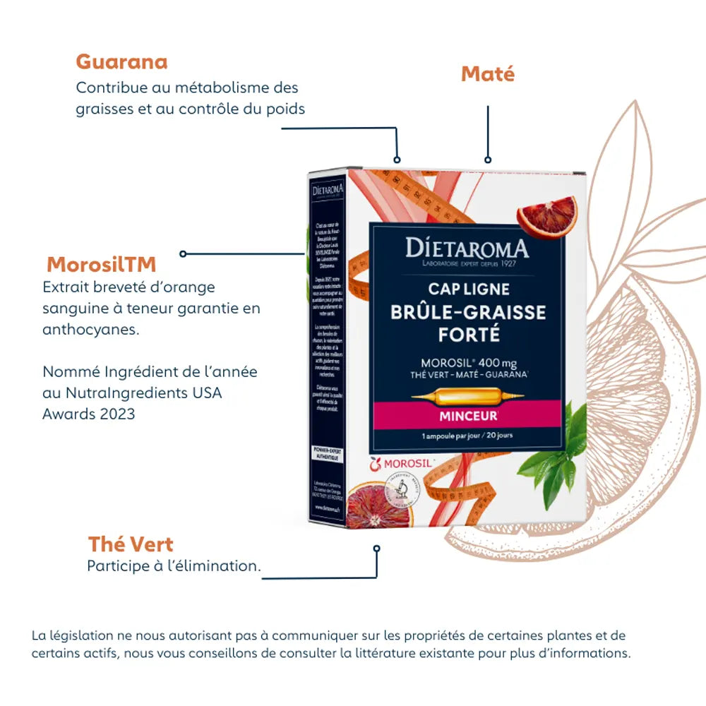 Dietaroma Cap Ligne Brûle Graisse Forte 20 Ampoules x 10ml