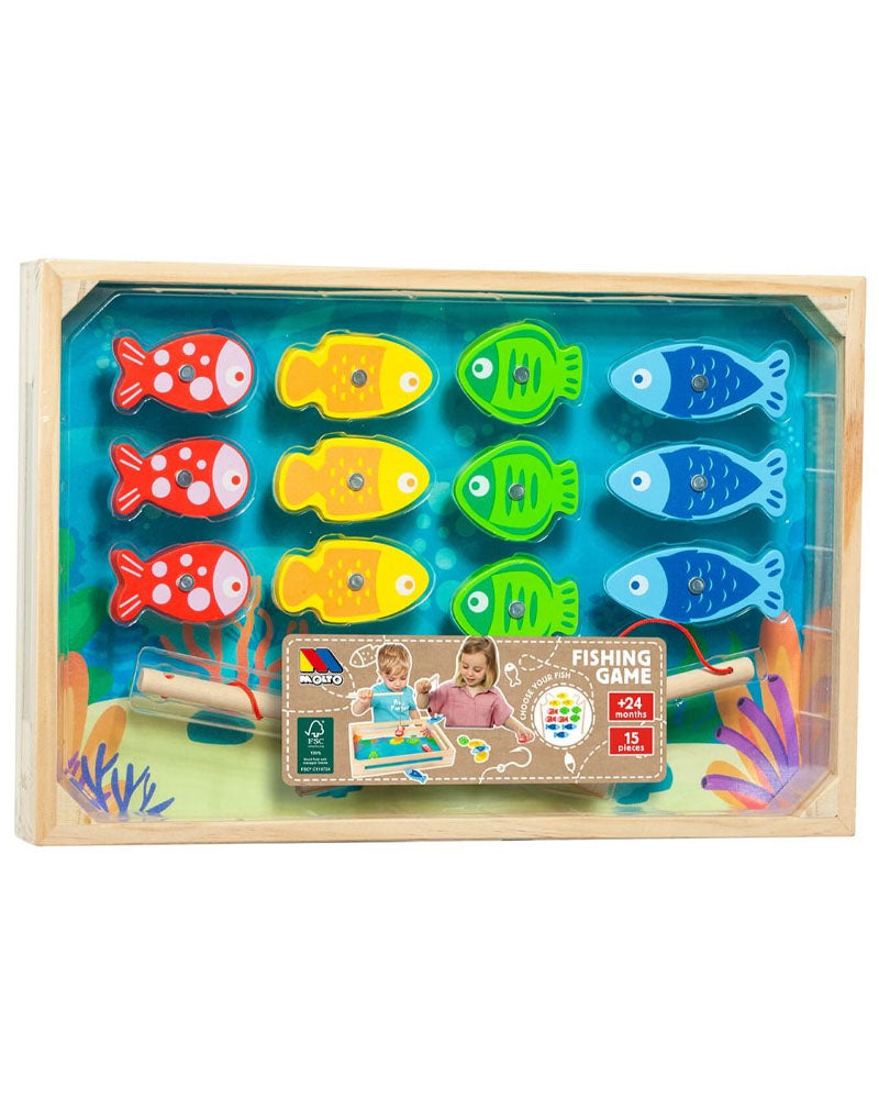 Molto Jeu de Pêche en Bois 15 Pièces