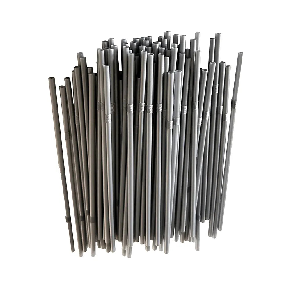 Pack de 80 Pailles en Plastique - Gris