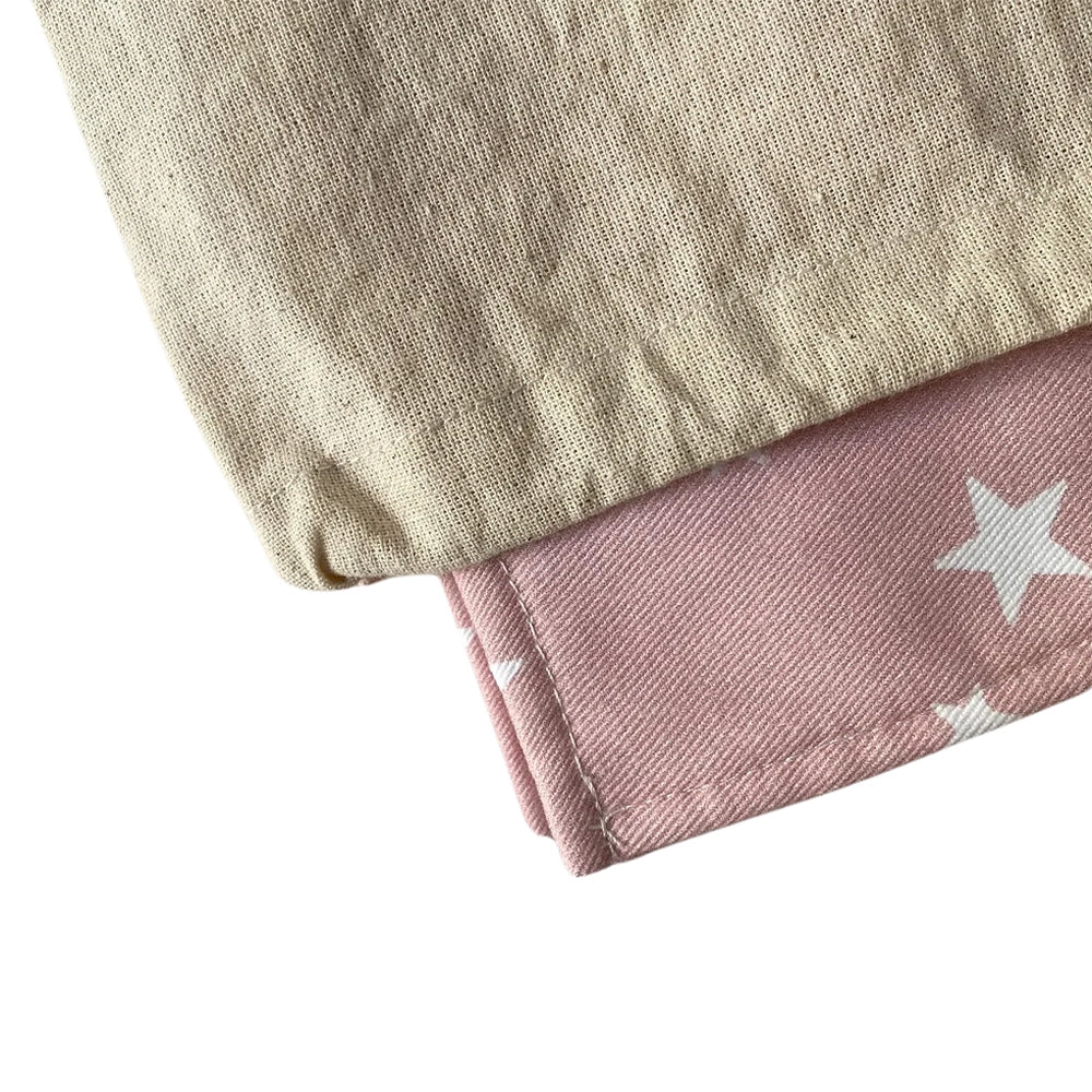 Babymat Lot de 6 Lingettes en Tissu - Petit Coton - Étoile Rose