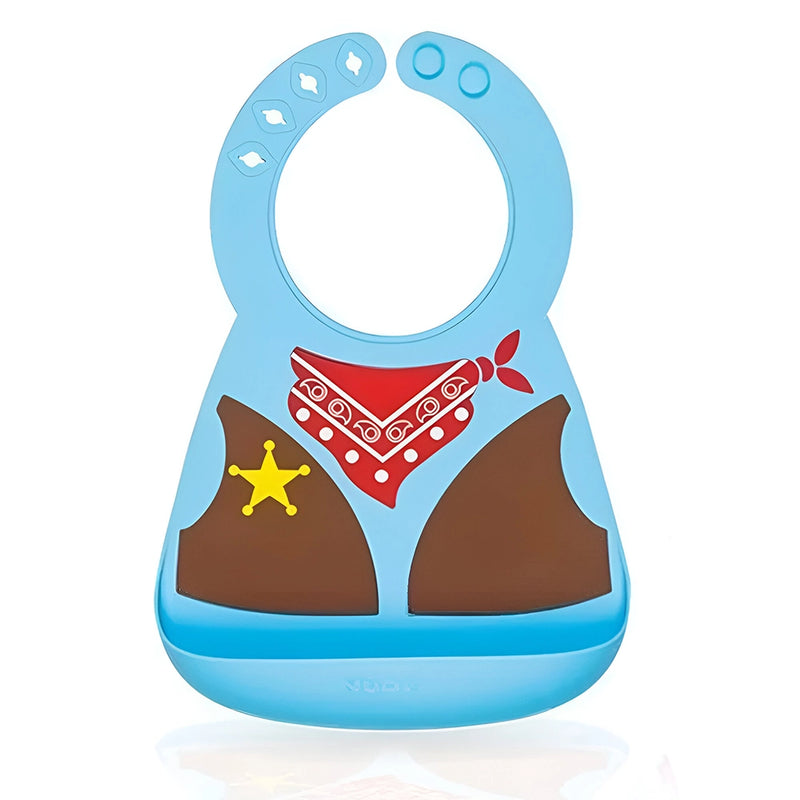 Babero Nûby de Silicona 3D Motivo Cowboy - 3m+