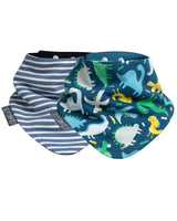 Lot de 2 bavoirs Cheeky Chompers - Dino & Stripes Neckerbibs