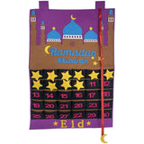 Calendrier de Ramadan en Feutrine avec Marqueur Étoile - Temple Mauve