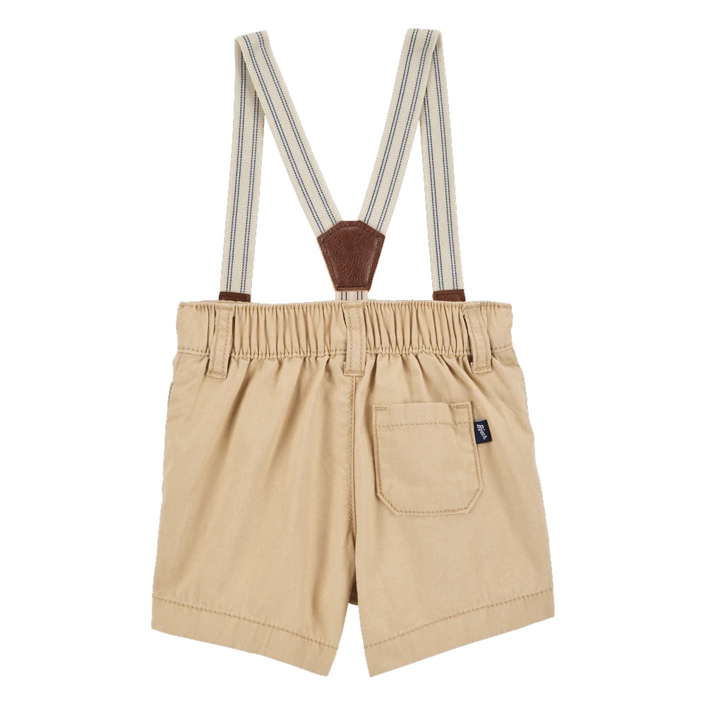 OshKosh Baby Boy Suspender Shorts - Khaki