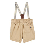 OshKosh Baby Boy Suspender Shorts - Khaki